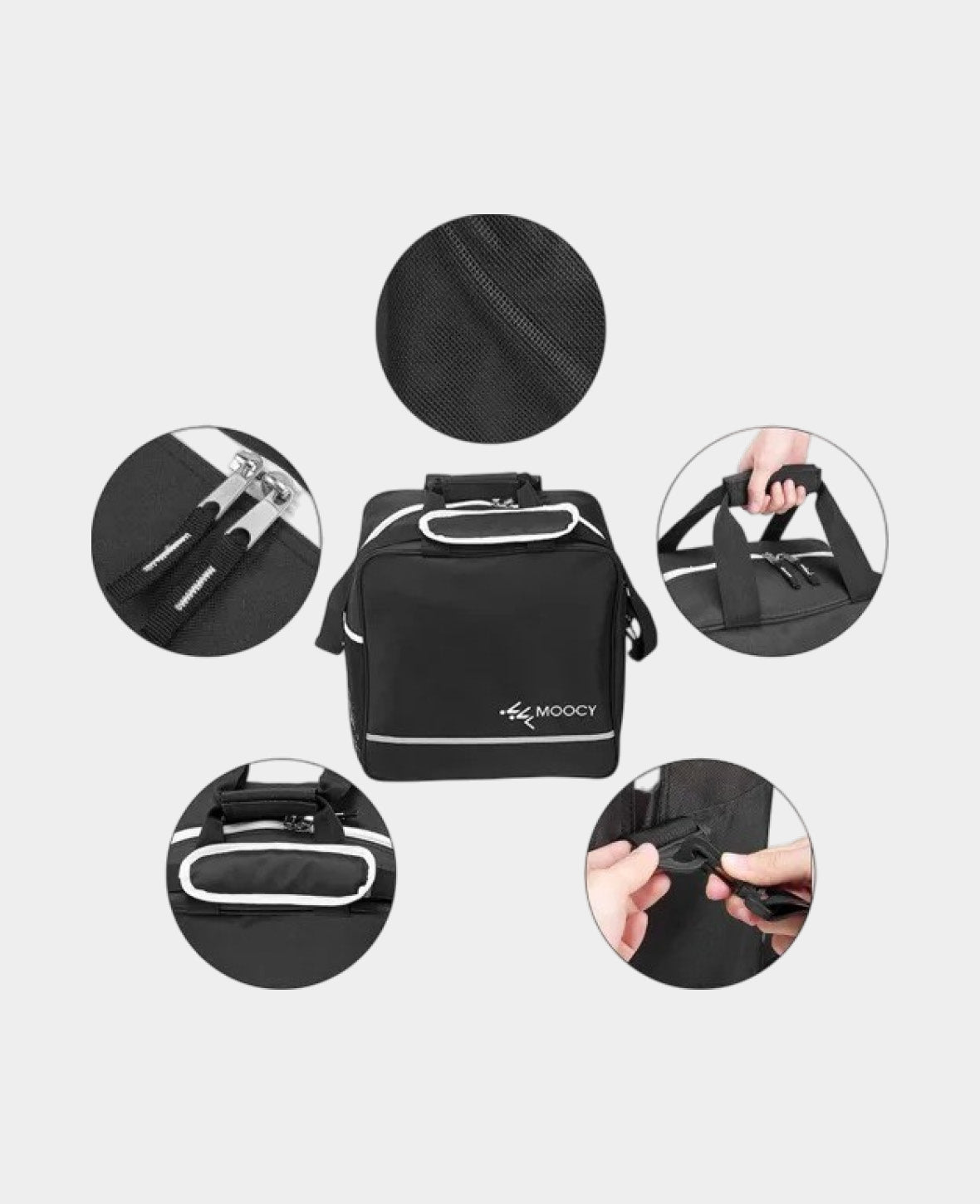 (Set de 2 pièces) Housse de transport pour skis et sac à chaussures de ski - Noir