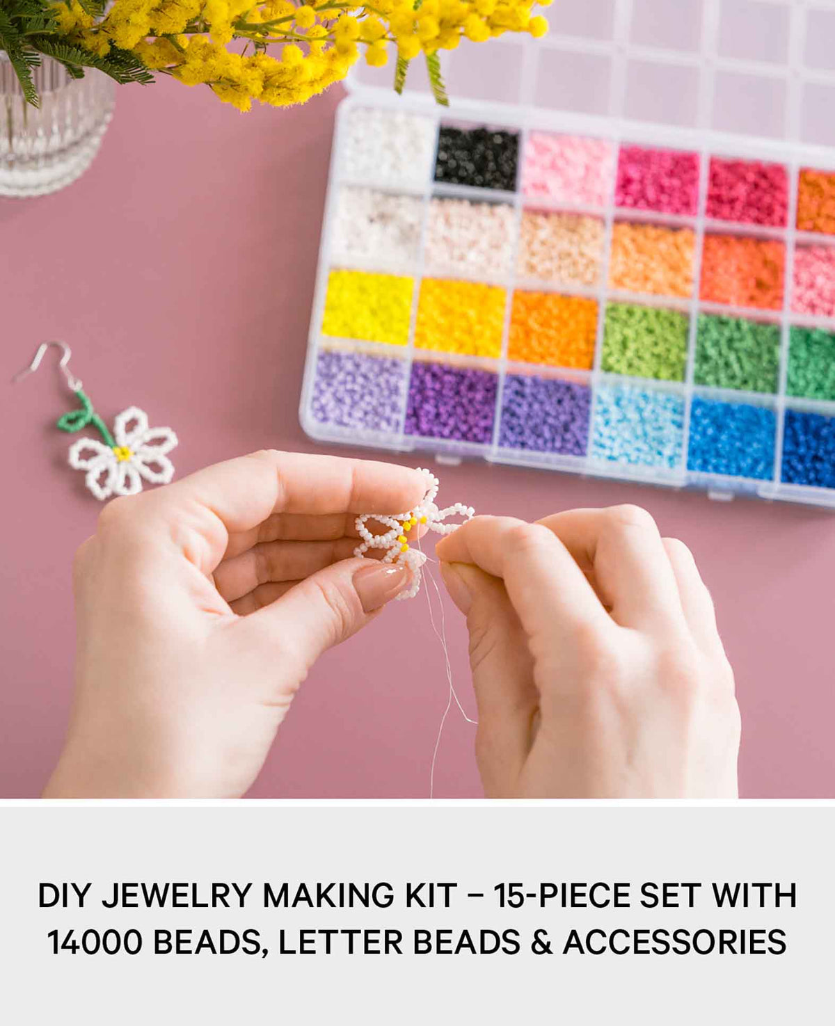 Beading Jewelry Making Kit Spacer Beads Bracelet/Necklace, 15-piece
