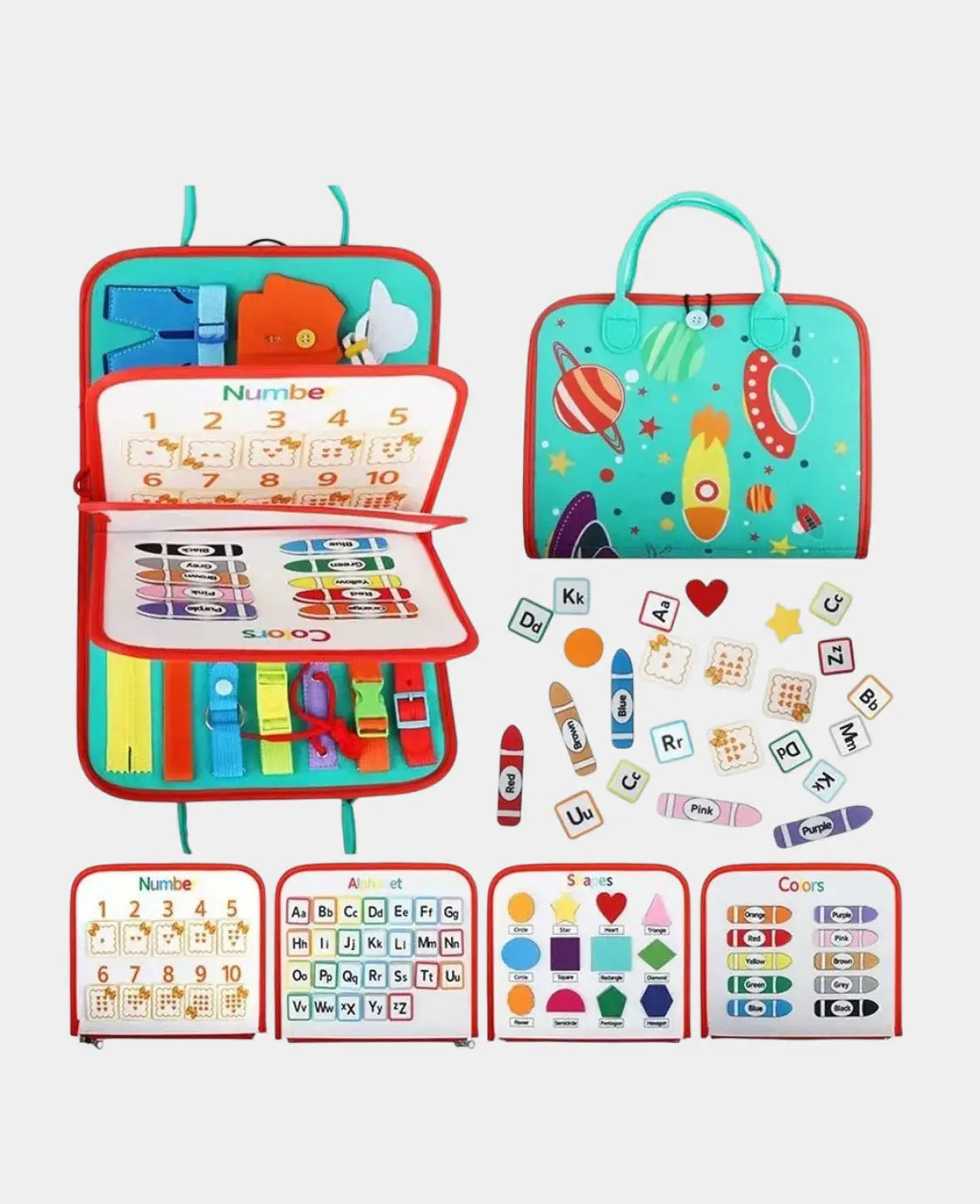 Lernspielzeug Klett Busy Board – 59 Teile, Montessori Prinzip