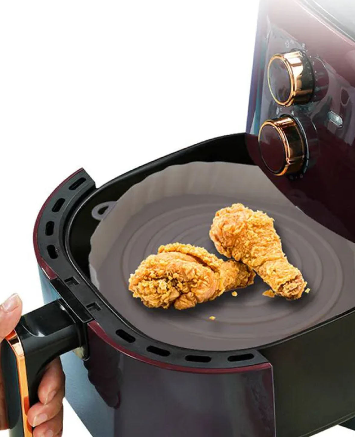 (Ø20cm) Silicone Meat / Vegetable Bowl Hot Air Fryer Basket for A