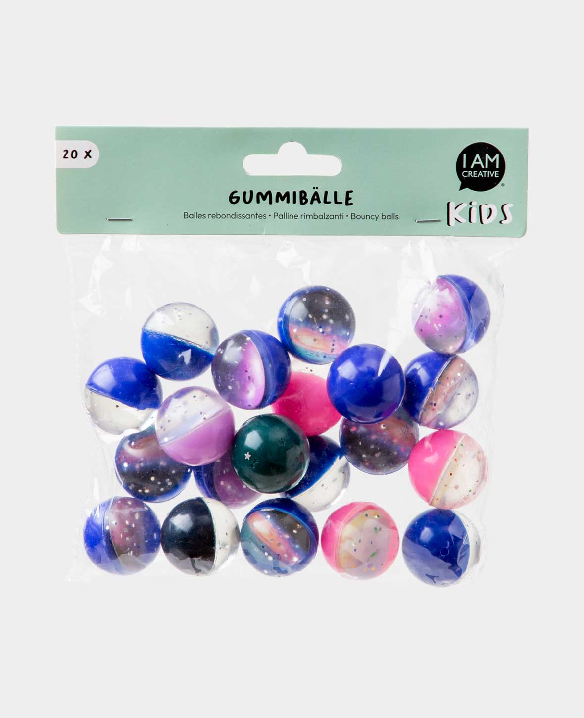 Gummi Ball Bouncing Hüpfball Spielzeug - Weltraum, Ø32mm, 20 Stk.