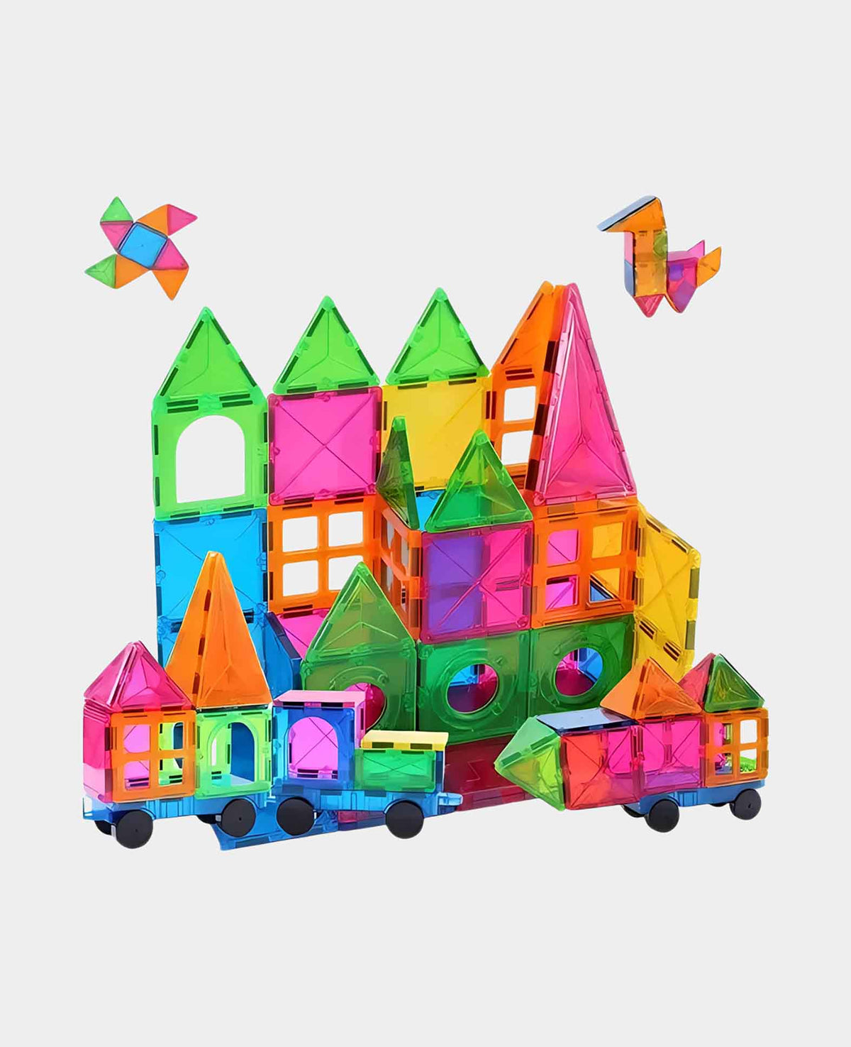 Tuiles magnétiques pour enfants, jouet éducatif, 60 pièces.