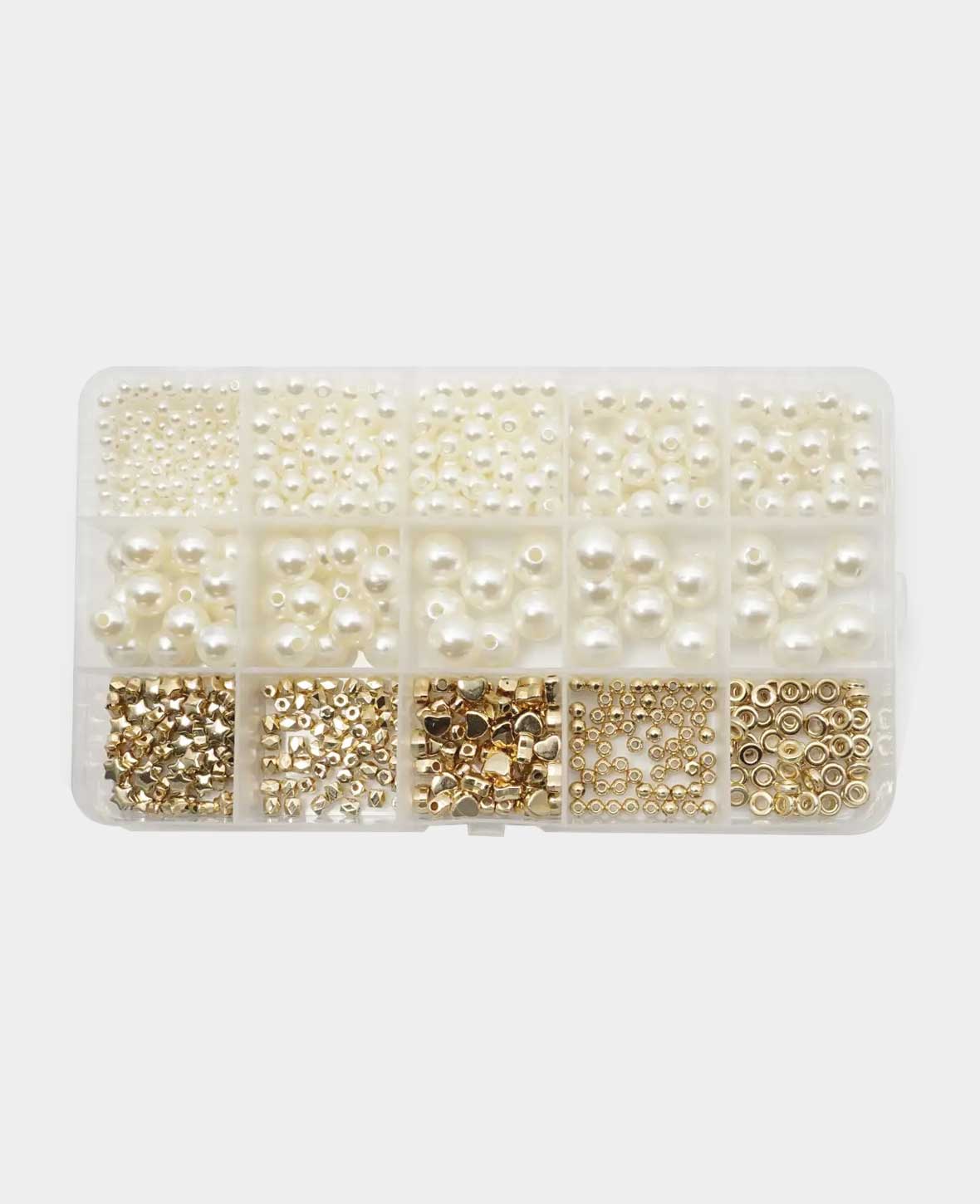 (720-piece) Pearl DIY Jewelry Craft Kit – Gold/White