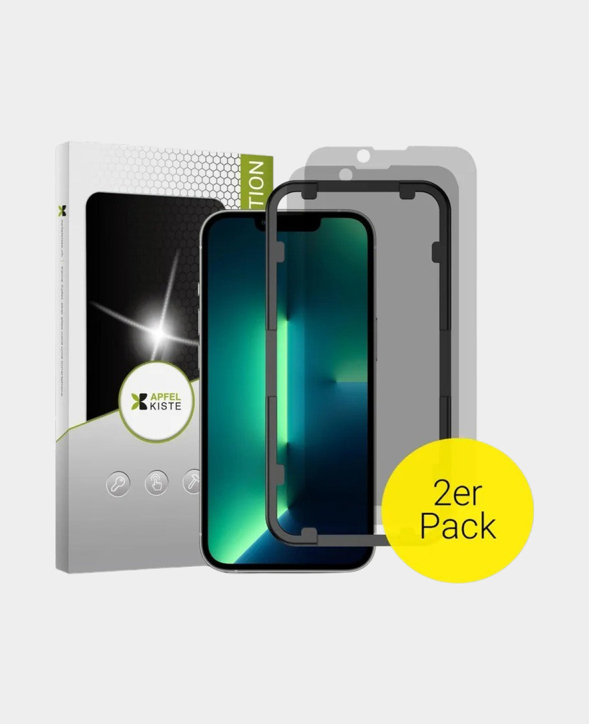 Apfelkiste - (2er Set) iPhone 13 / iPhone 13 Pro Privacy Panzer Glas D
