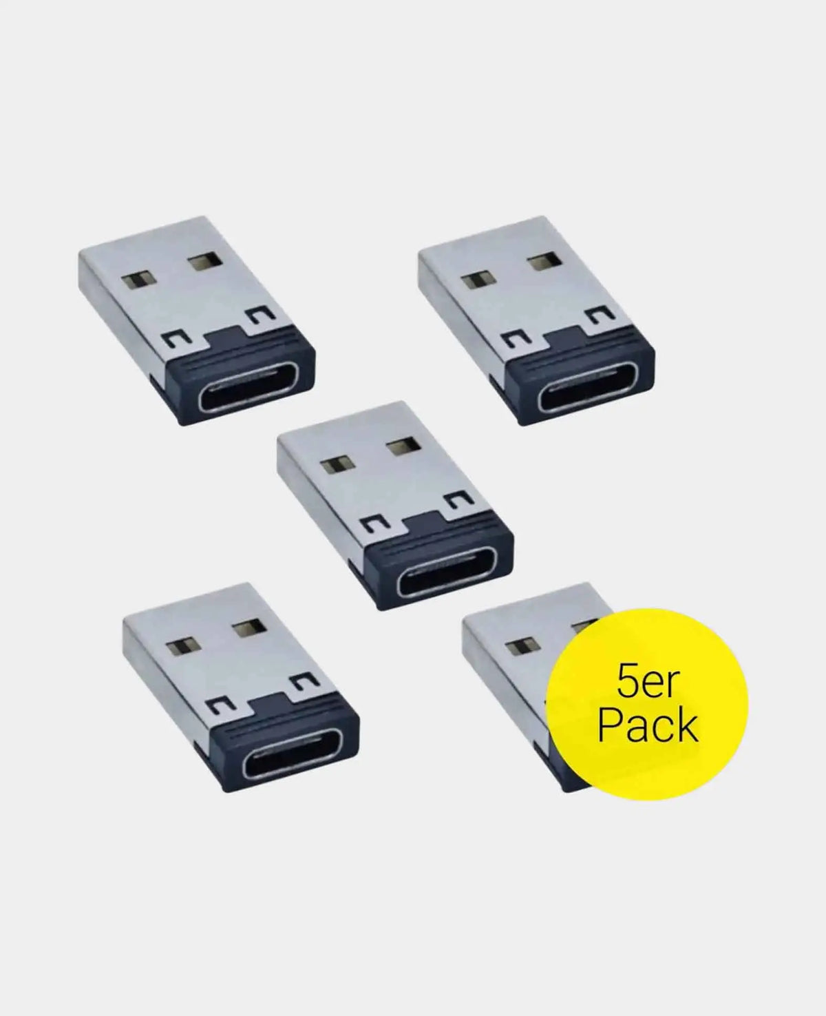 (5er Set) USB A auf USB C Lade und Daten Adapter Stecker Fast Charge -