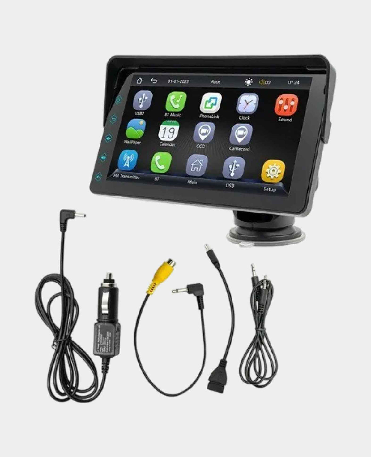 (182x104mm) Digitales Auto Radio FM Audio Transmitter Bluetooth
