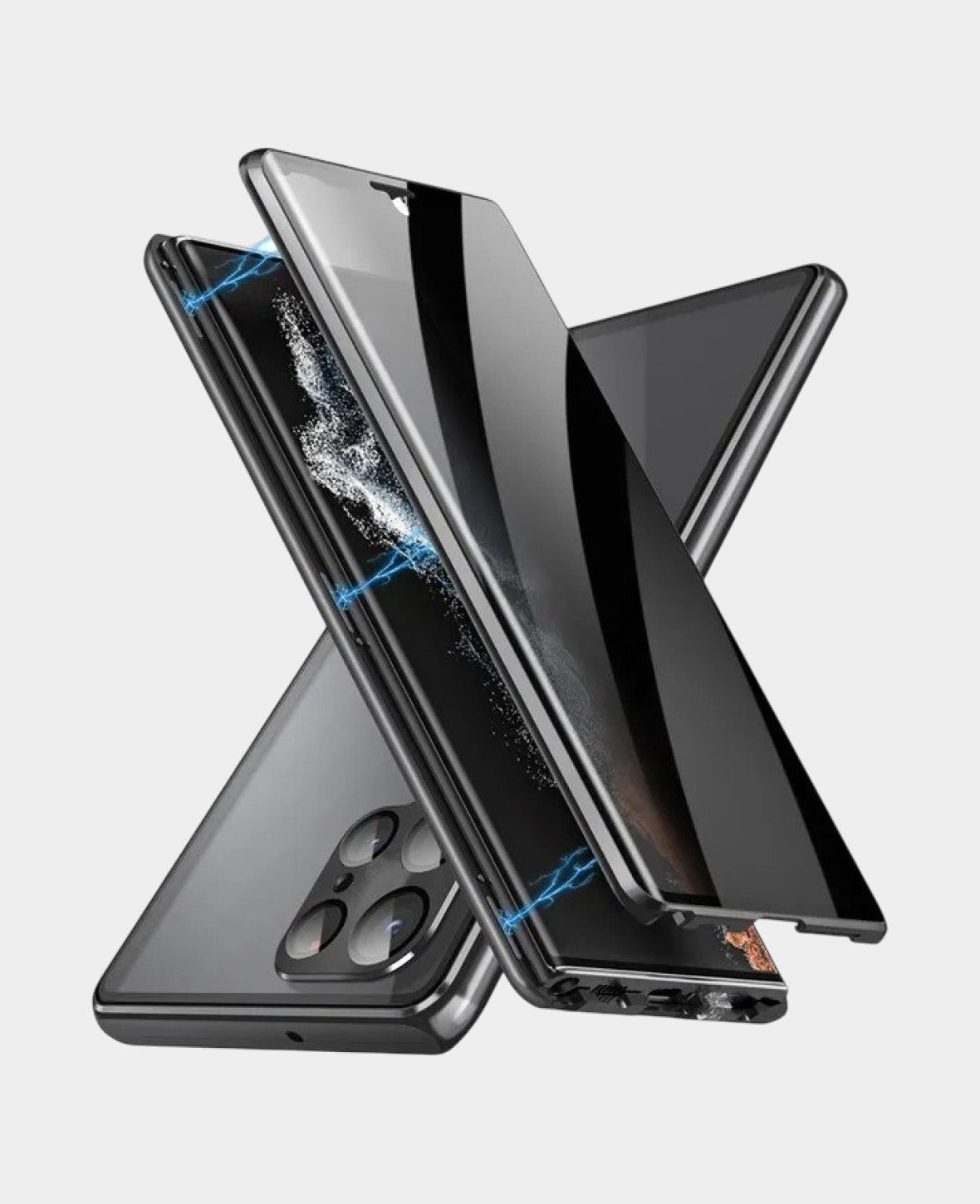Samsung Galaxy S24 Ultra Magnetic Aluminum Protective Case with Tempered Glass P