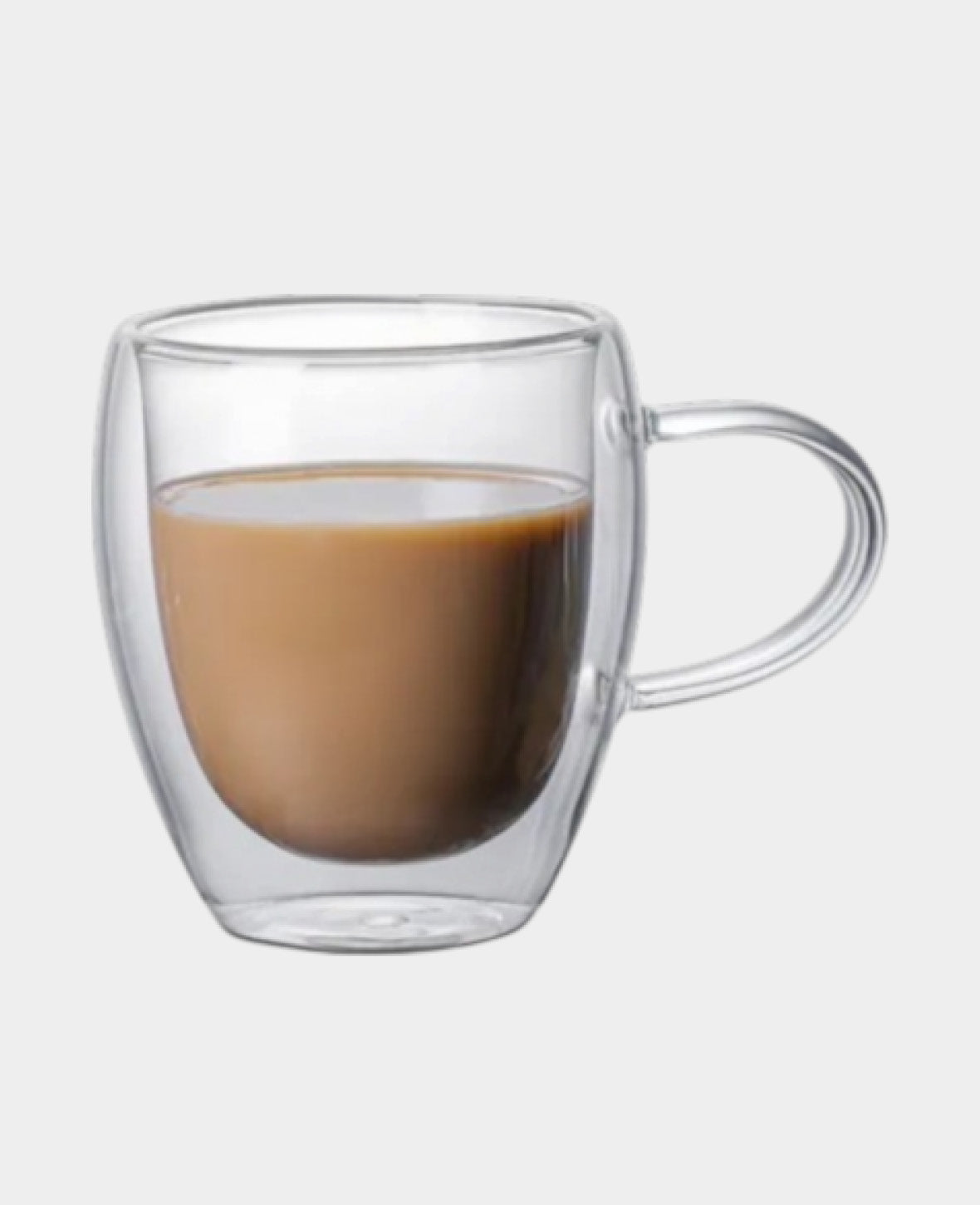 (250ml) Double Wall Cappuccino Glass Coffee Cup Tea Mug - Transparent