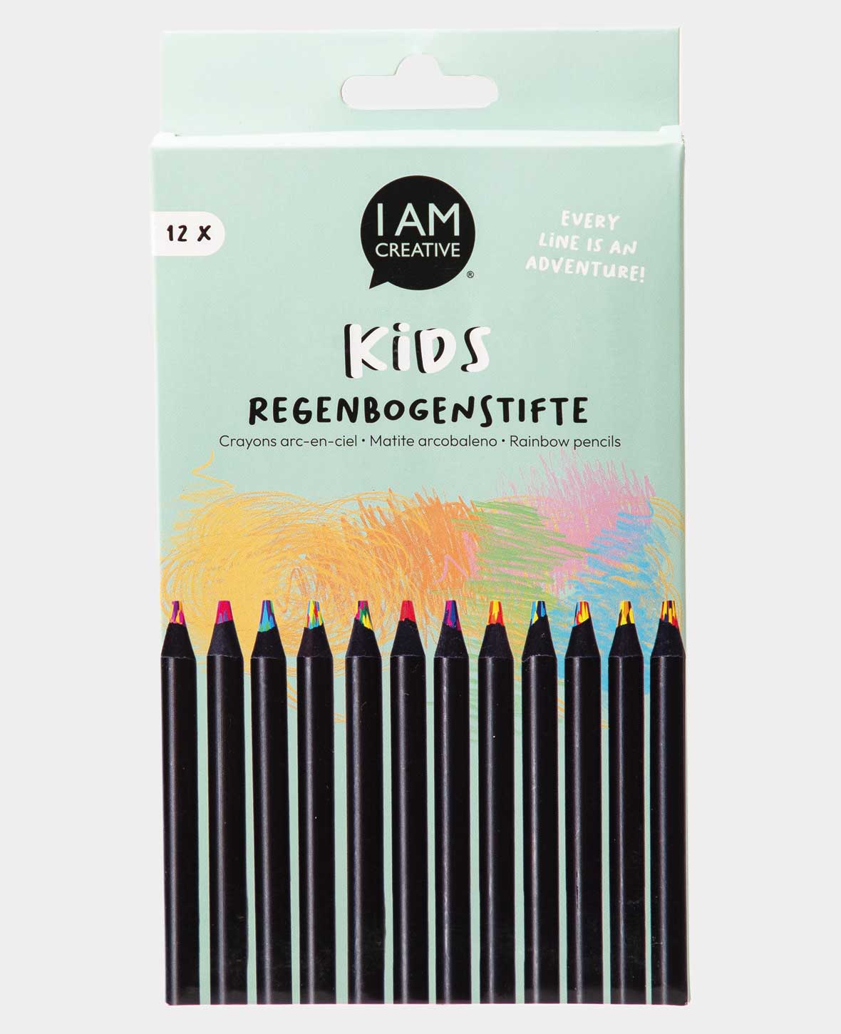 Crayons de couleur dégradés pour enfants, 17,5 cm, 12 pièces