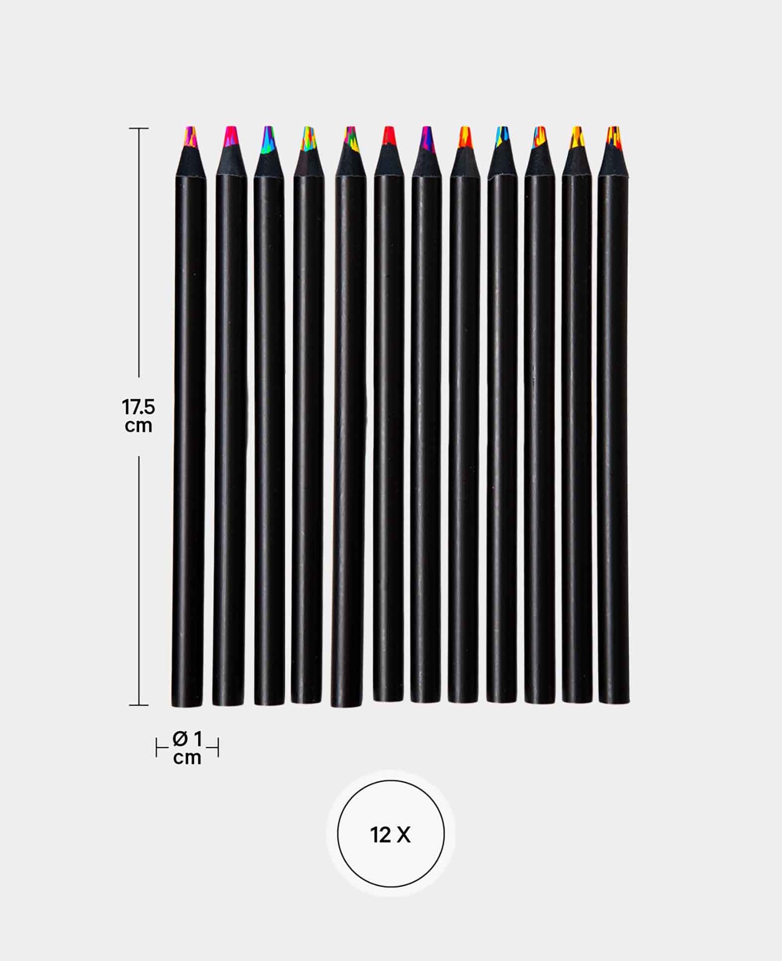 Wooden Kids Colored Pencils Sketch Gradient Color Pencils, 17.5cm, 12 pcs.