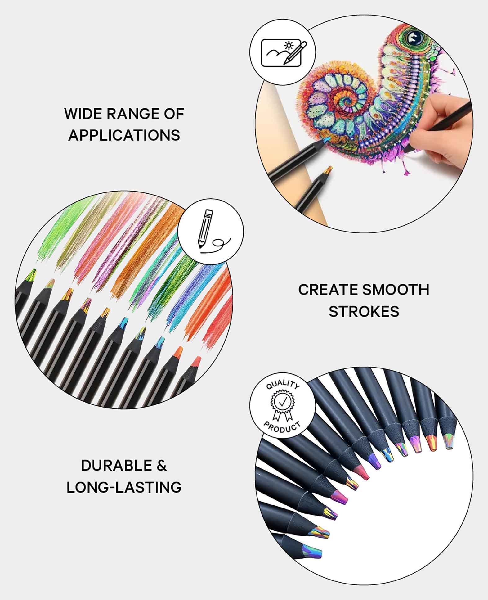 Wooden Kids Colored Pencils Sketch Gradient Color Pencils, 17.5cm, 12 pcs.