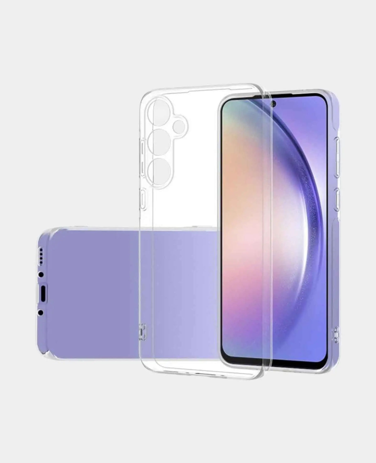 Samsung Galaxy A55 Rubber Case Protective Cover with Camera Protection - Transparent