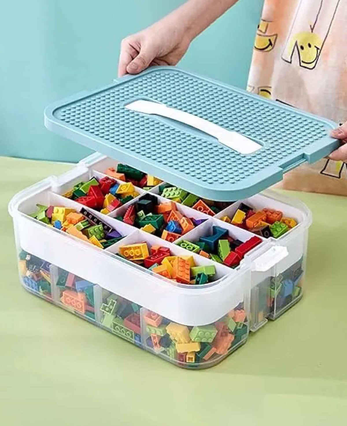 (300x225mm) Kids Building Block Organizer Stackable Toy Storage