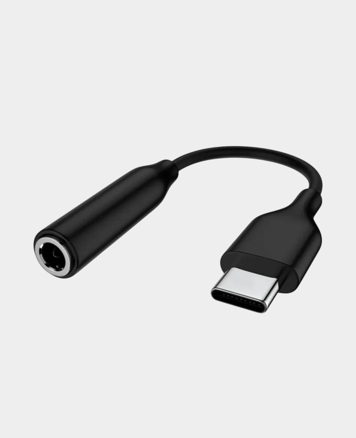 (10cm) USB C to 3.5mm AUX Jack Adapter Cable - Black