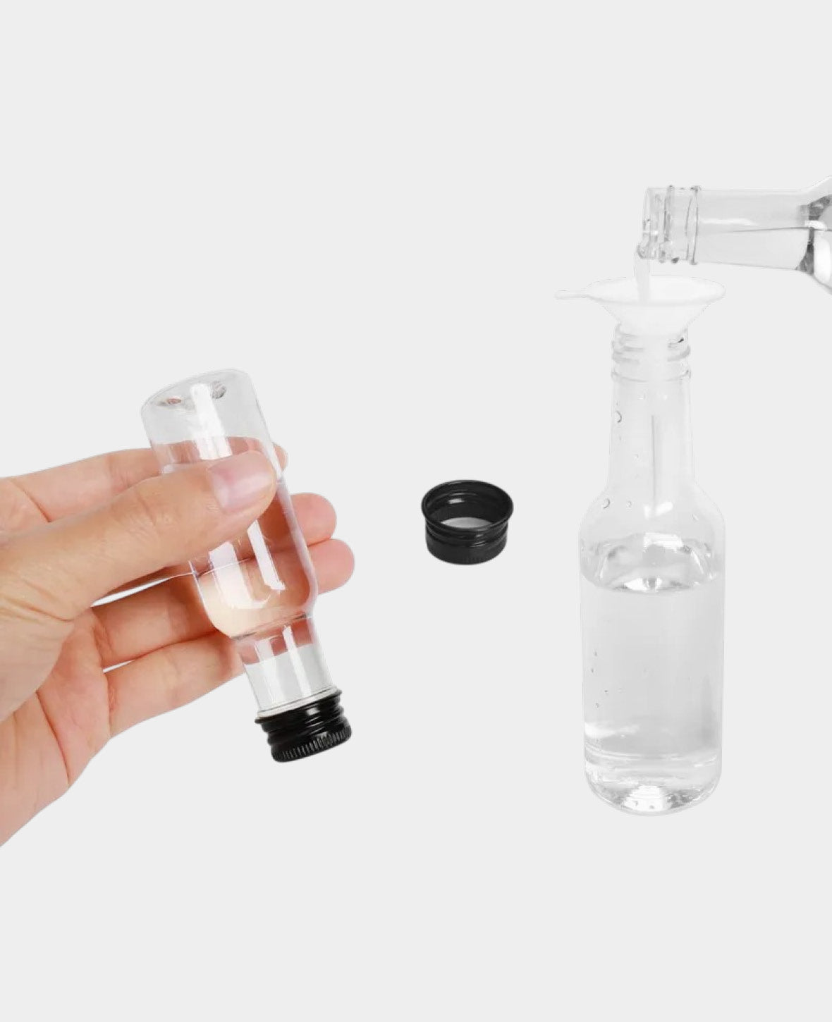 Mini Shot Bottles, Reusable, 50 ml, Clear, Set of 24