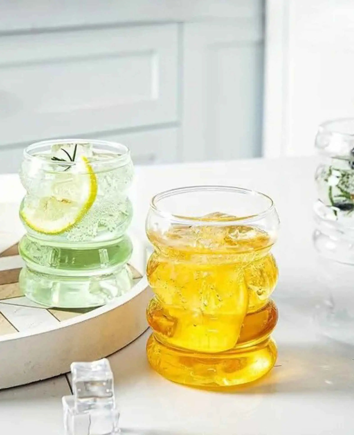 (300ml) Verre à bulles Gobelet nervuré Tasse à ondulations