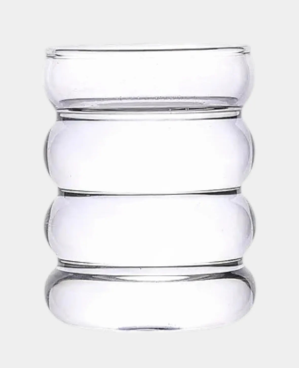 (300ml) Bubble Glass Ribbed Drinking Glass Wave Tumbler