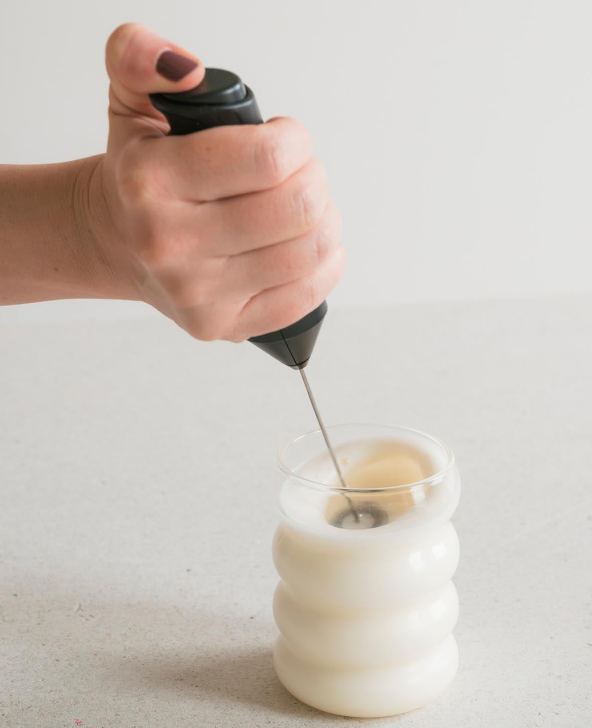 Milk Frother Hand Mixer for Coffee + Milk (Battery Operated)