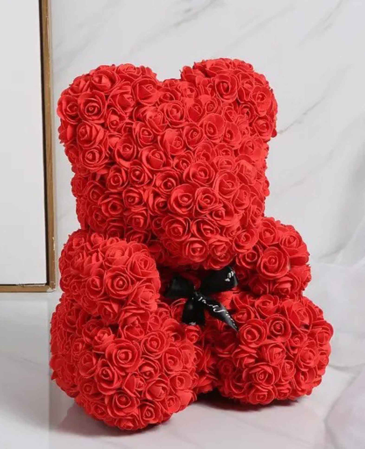 Romantischer Rosen Bär, 15x24cm, Rot