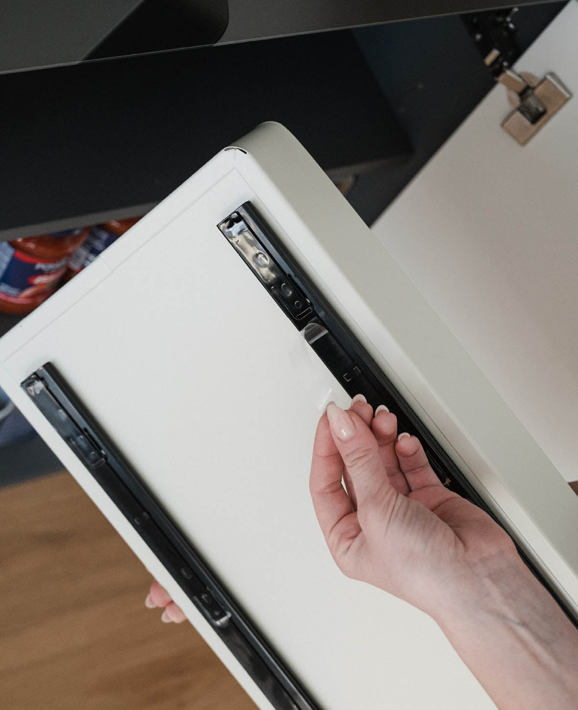 (43x25cm) Tiroir en métal extensible, étagère organisatrice adhésive pour la cuisine et les aliments