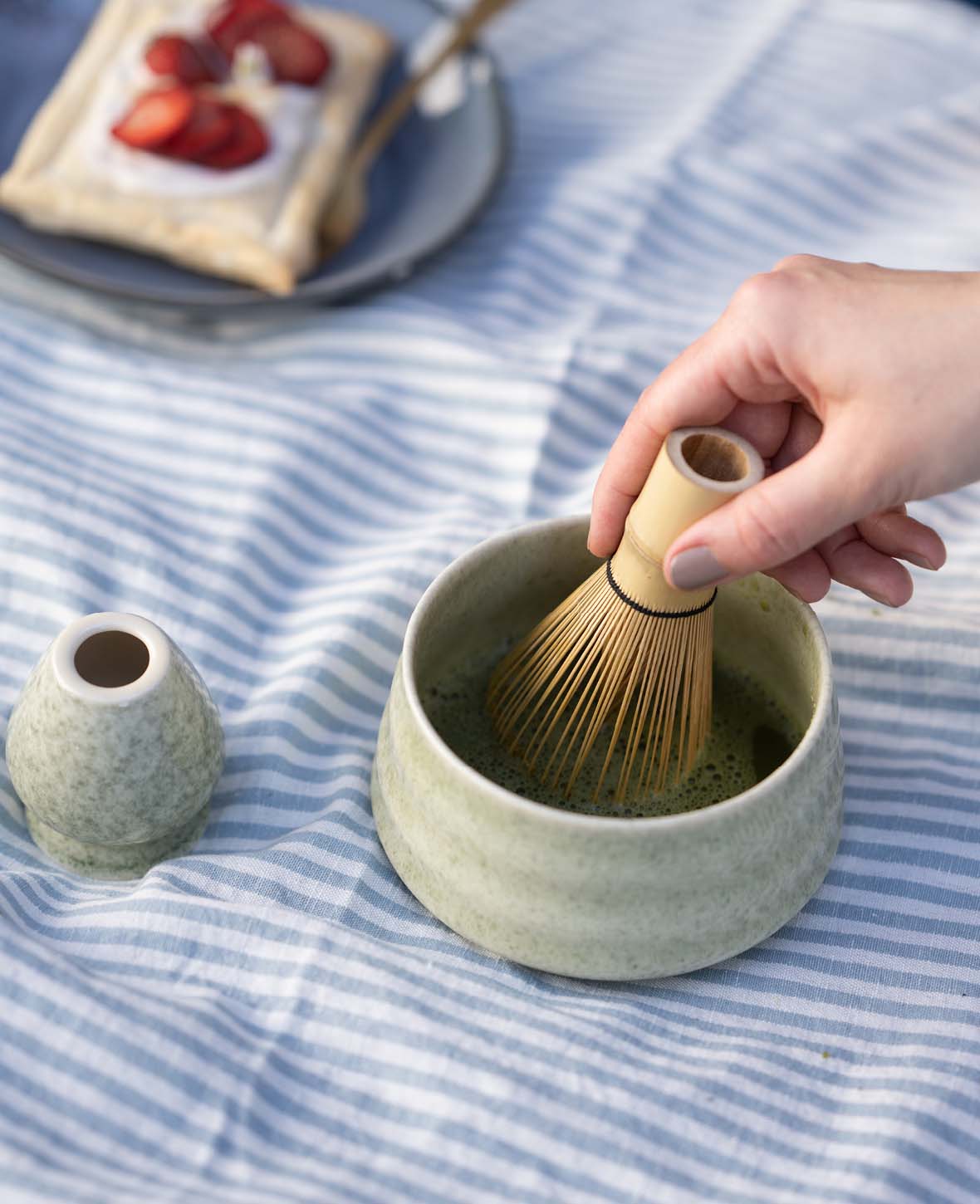 (4-piece set) Ceramic Matcha Tea Kit Japanese Tea Ceremony