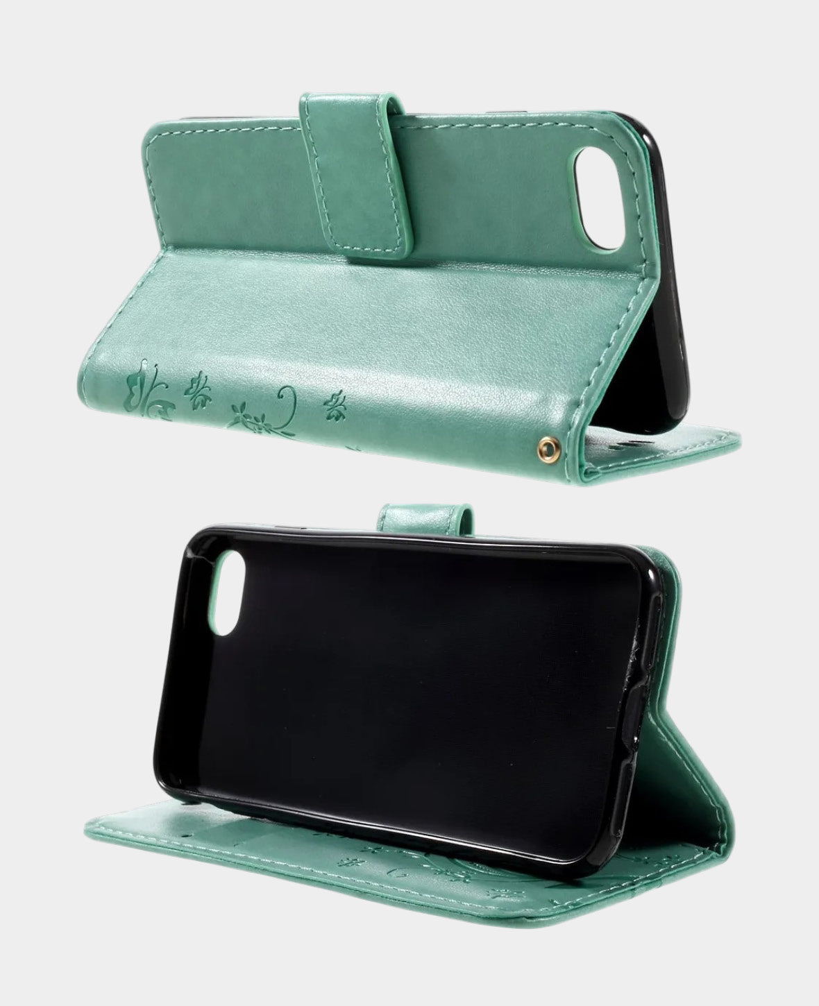 Housse en cuir iPhone SE (2022/2020) / 8 / 7 avec porte-cartes + dragonne