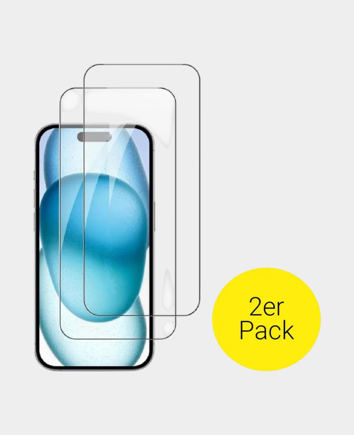 (Set of 2) iPhone 15 / iPhone 15 Pro Tempered Glass Screen Protector Cas