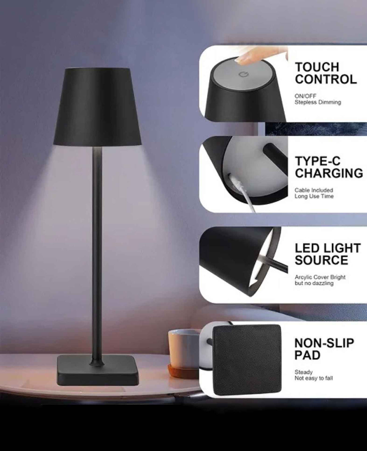 (26cm) 48 LED's Lampe de bureau Dimmable USB Lumière de décoration intérieure