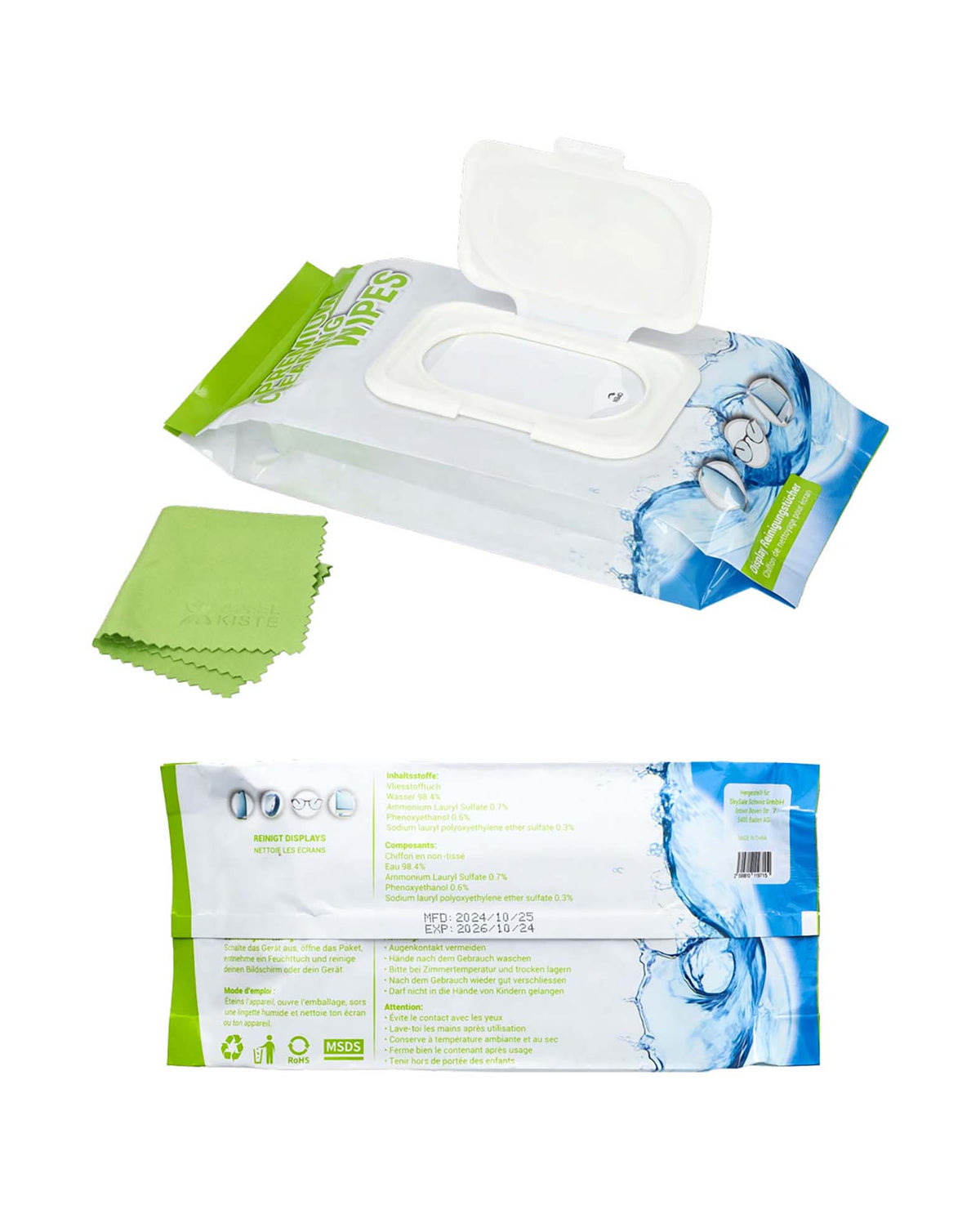 Apfelkiste Premium Cleaning Wipes Lingettes de nettoyage d'écran