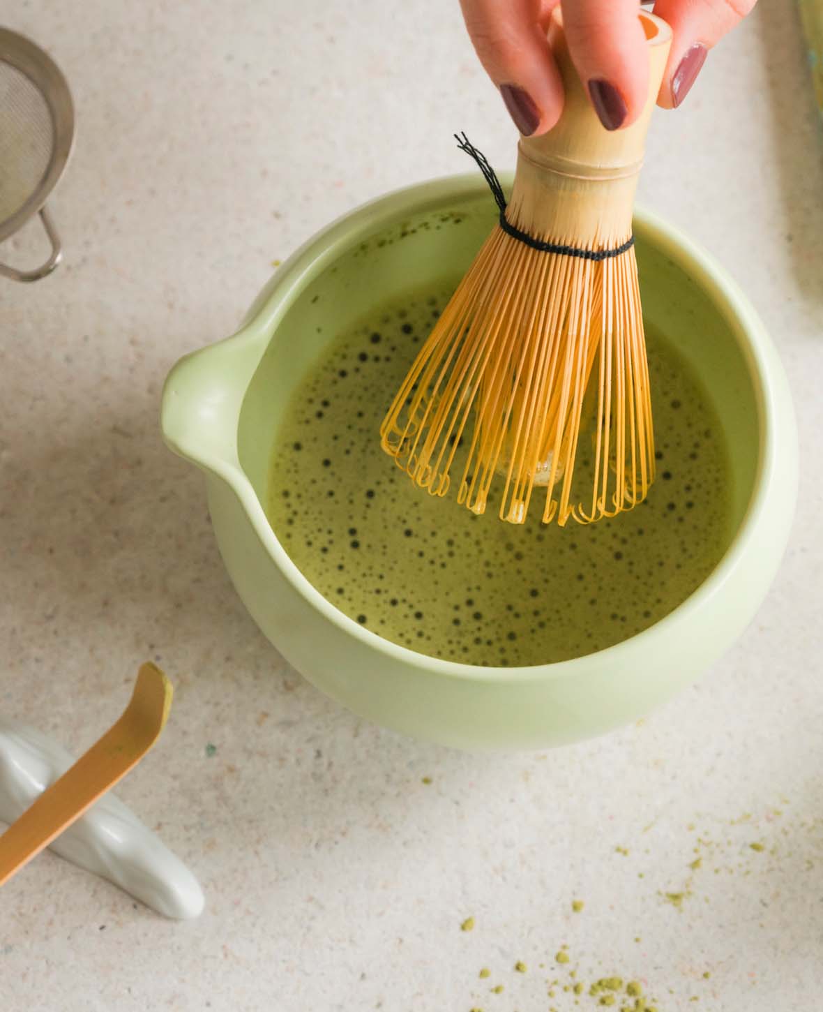 (Lot de 7) Kit de cérémonie du thé japonais en céramique Matcha
