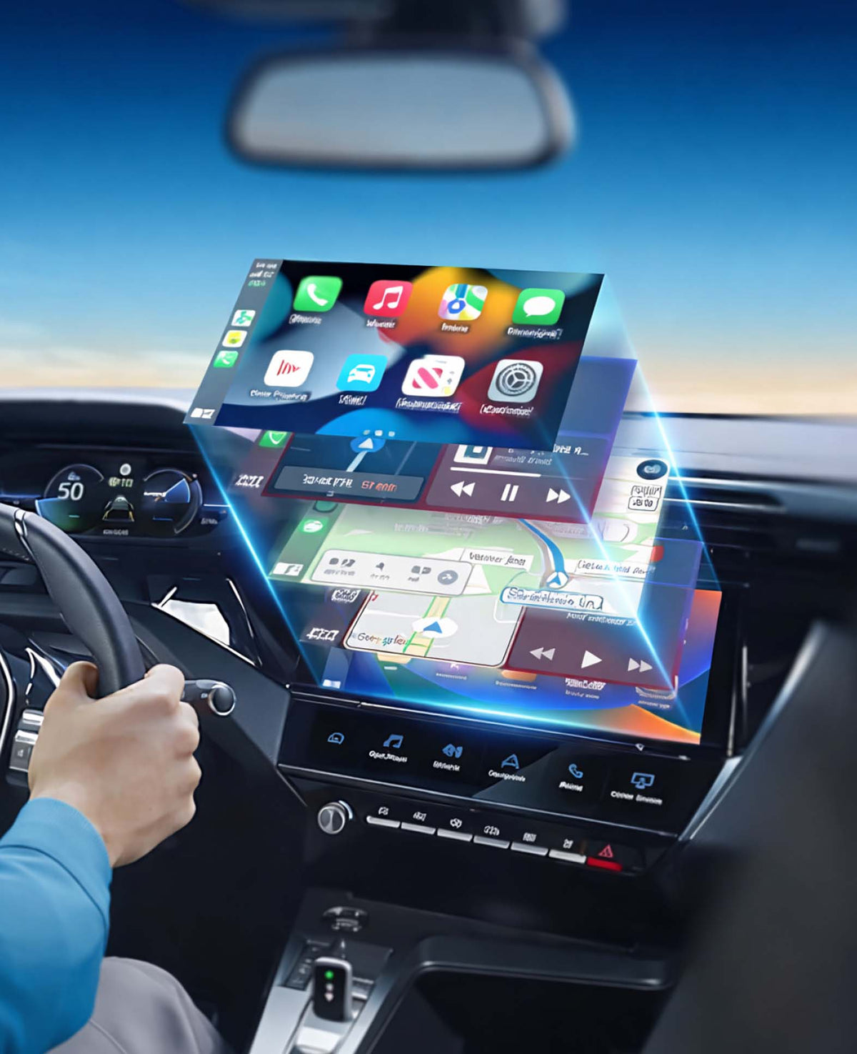Bluetooth Android Auto / Apple Carplay Car USB A/USB C Adapter for Android / iOS Smartphones