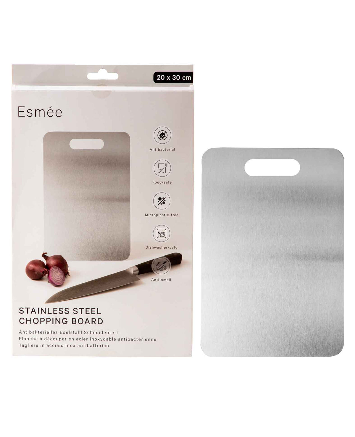 (30x19.5cm) Odorless Stainless Steel Cutting Board Kitchen Underlay
