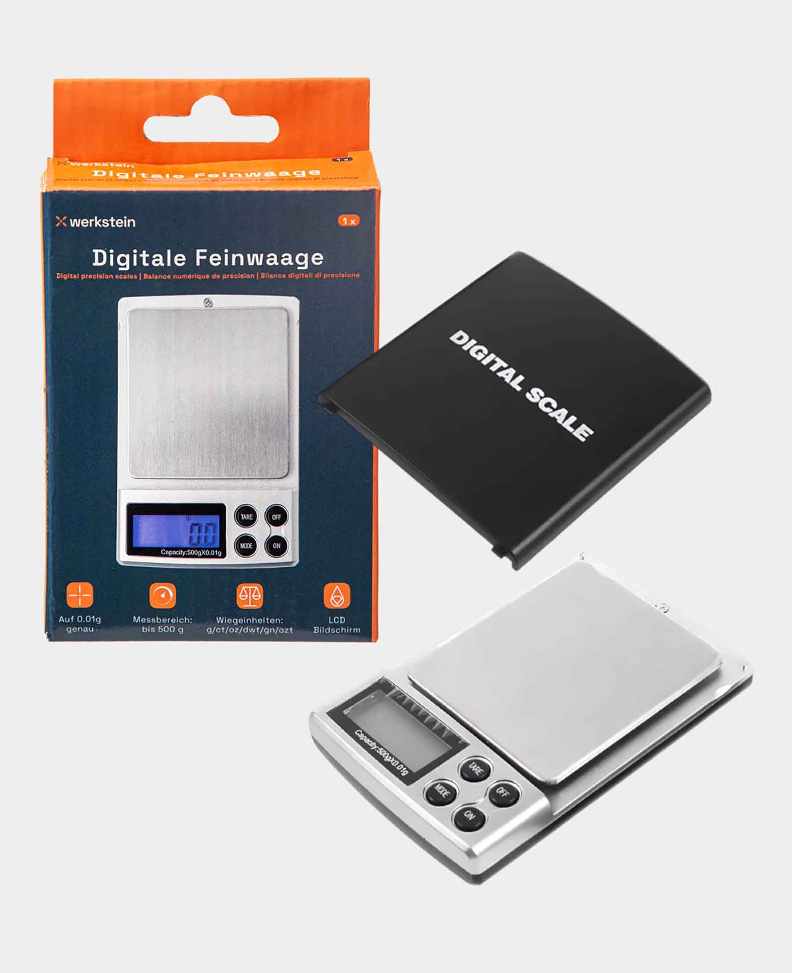 Digital Precision Scale Pocket Scale 500g accurate to 0.01g + Faux Leather Case