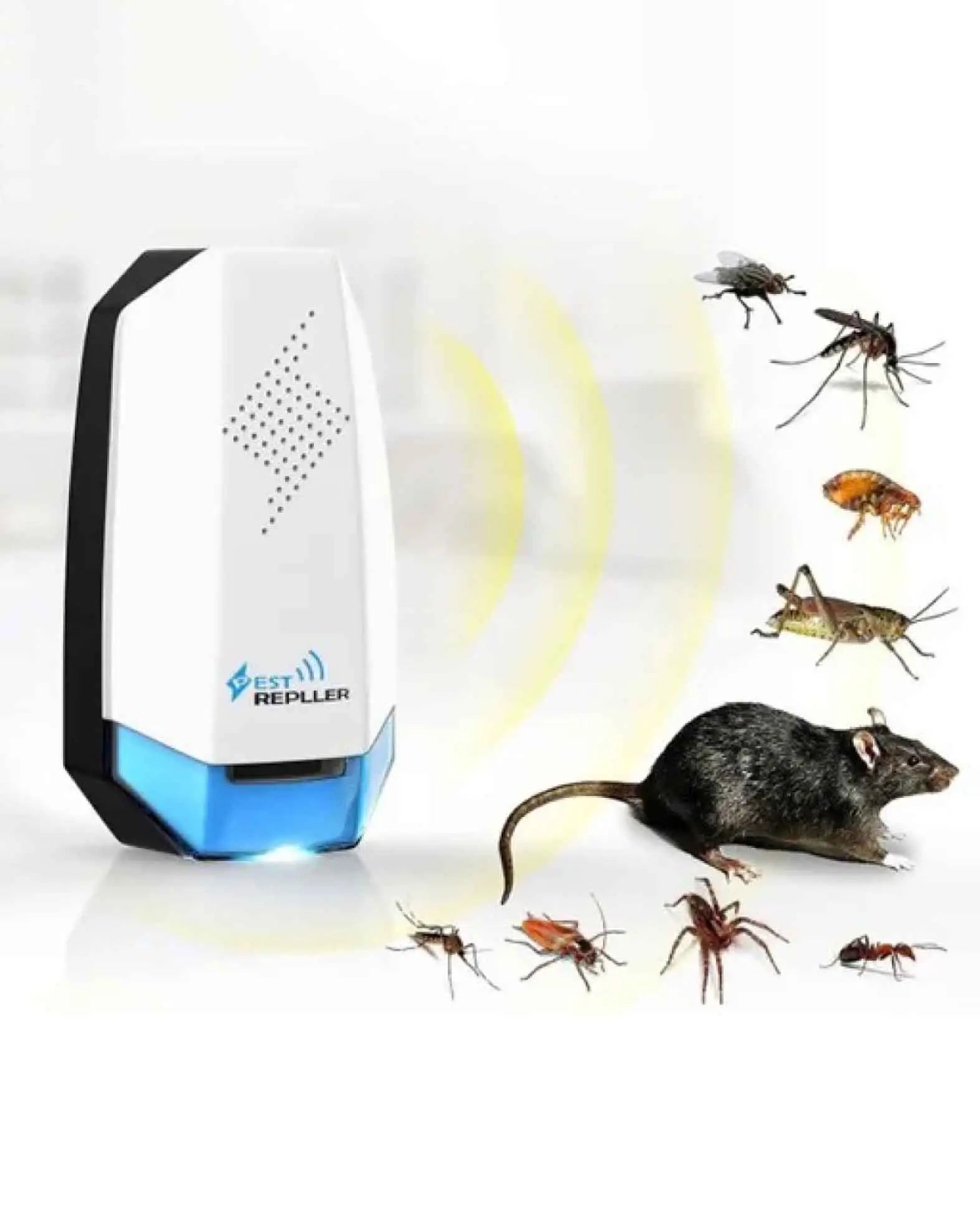 (Set of 2) Ultrasonic Pest Repeller Electronic Mosquito and Mo