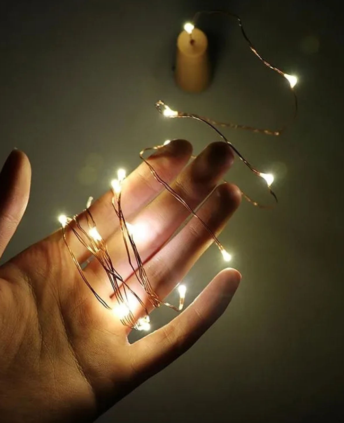 LED Korken mit Lichterkette (inkl. LR44 Batterien) - Warmweiss
