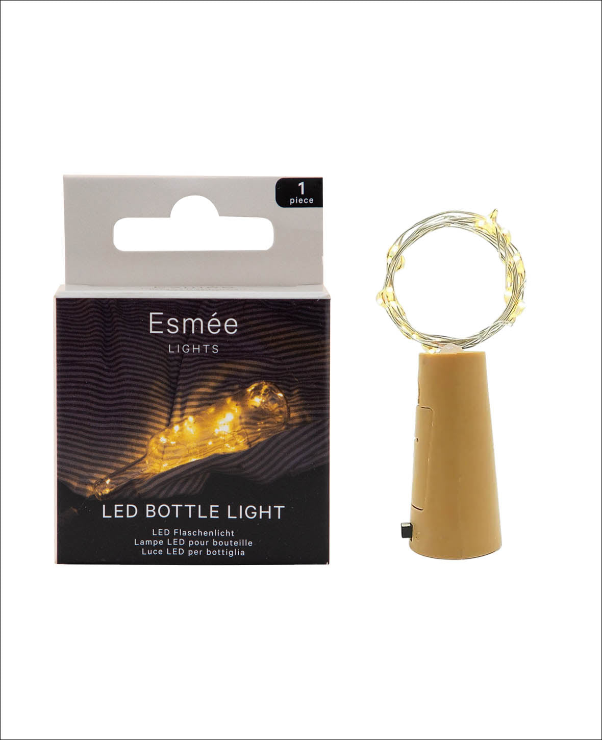 LED Korken mit Lichterkette (inkl. LR44 Batterien) - Warmweiss