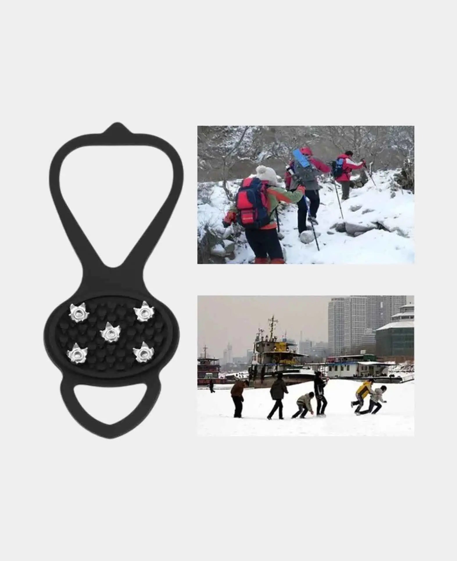 (1 pair) Shoe Spikes Snow Shoe Crampons Grips Ice Cleats Silicone Band