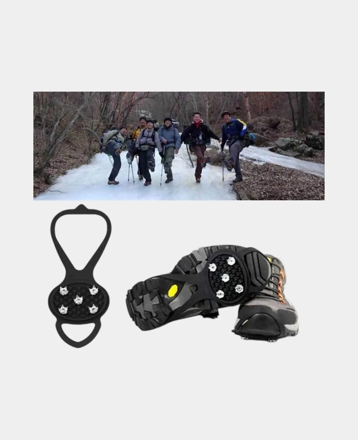 (1 pair) Shoe Spikes Snow Shoe Crampons Grips Ice Cleats Silicone Band