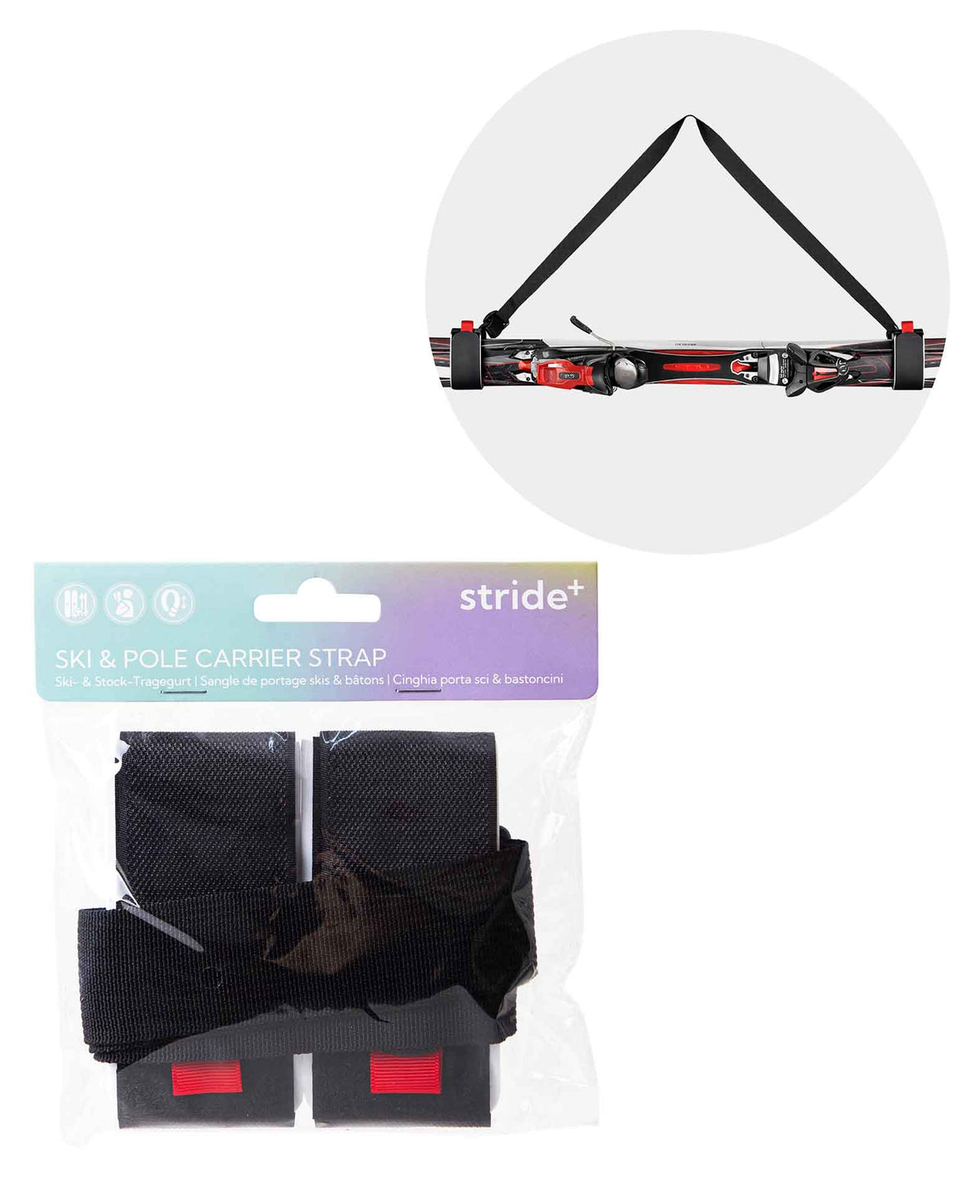 (119cm) Ski Carrier Strap Shoulder Carry Strap for Skis / Poles