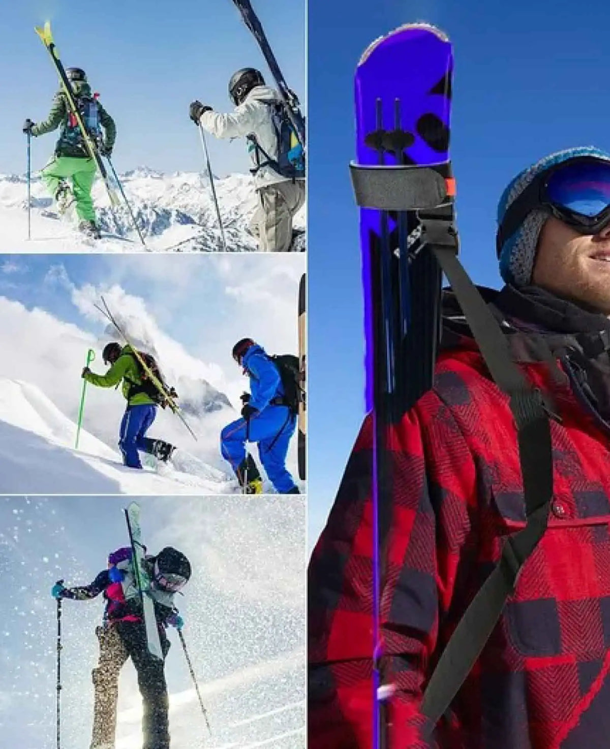 (119cm) Ski Carrier Strap Shoulder Carry Strap for Skis / Poles