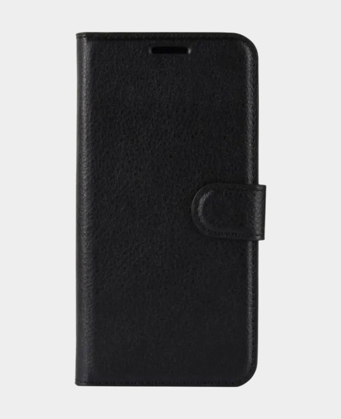 Samsung Galaxy S10 Leder Tasche Flip Cover Litchi Look - Schwarz