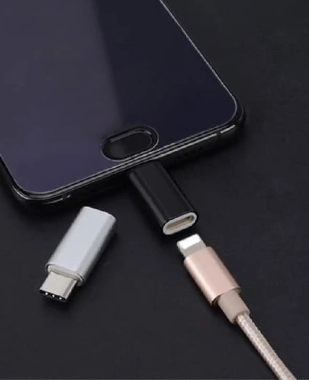 USB C auf Lightning Mini Konverter Adapter - Silber