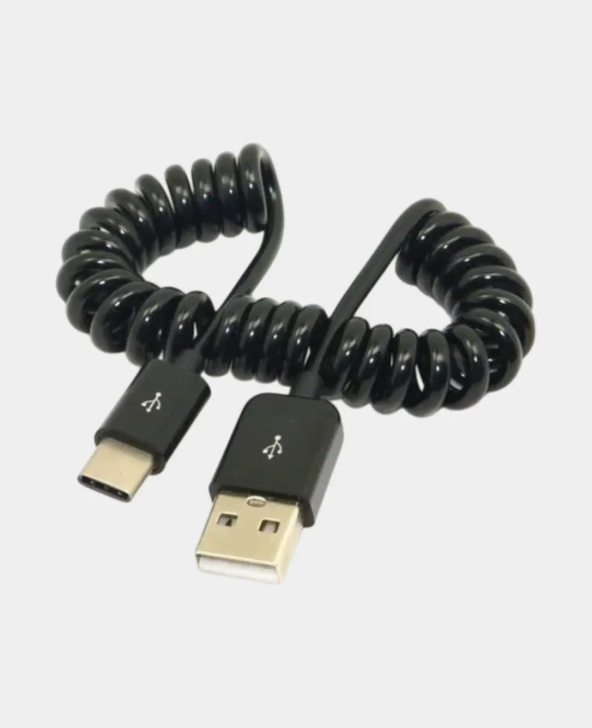 Universal USB C auf USB 2.0 (bis 50cm) Spiral Datenkabel / Ladekabel d
