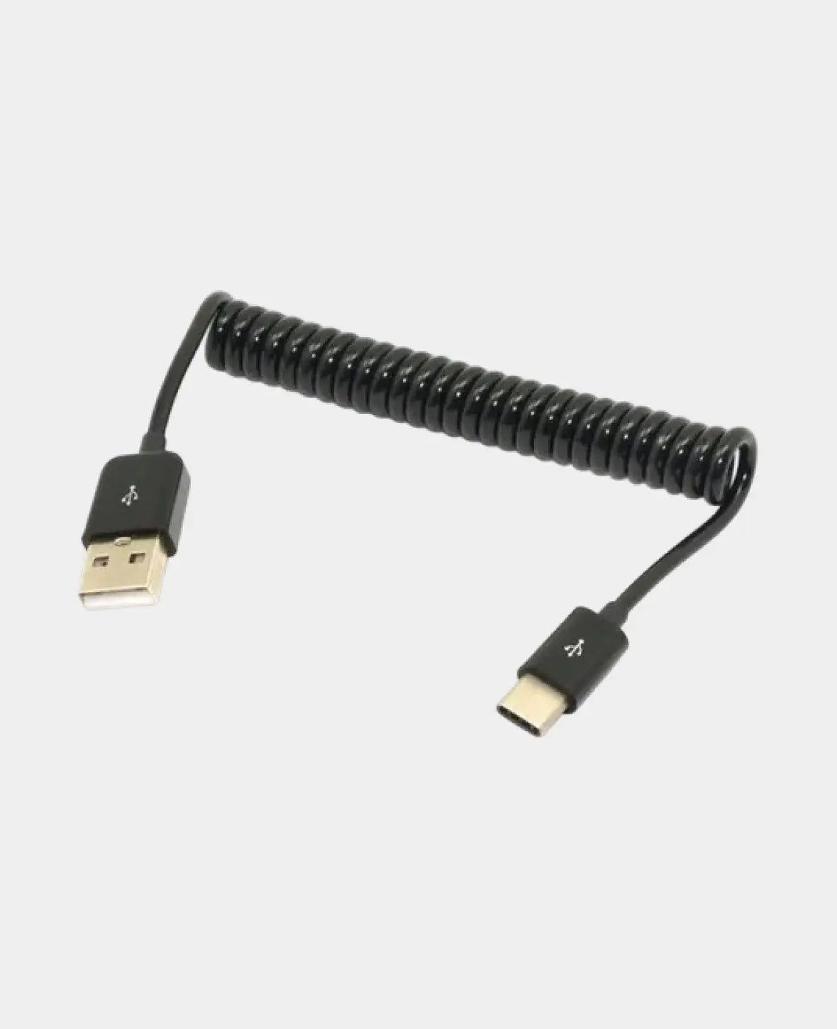 Universal USB C auf USB 2.0 (bis 50cm) Spiral Datenkabel / Ladekabel d