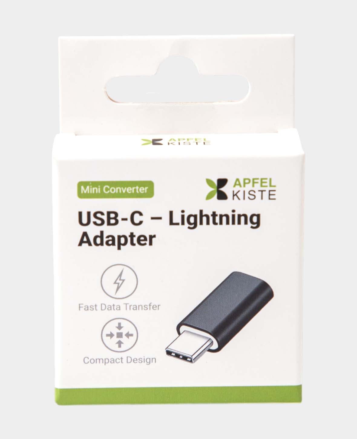 USB C auf Lightning Mini Konverter Adapter - Schwarz