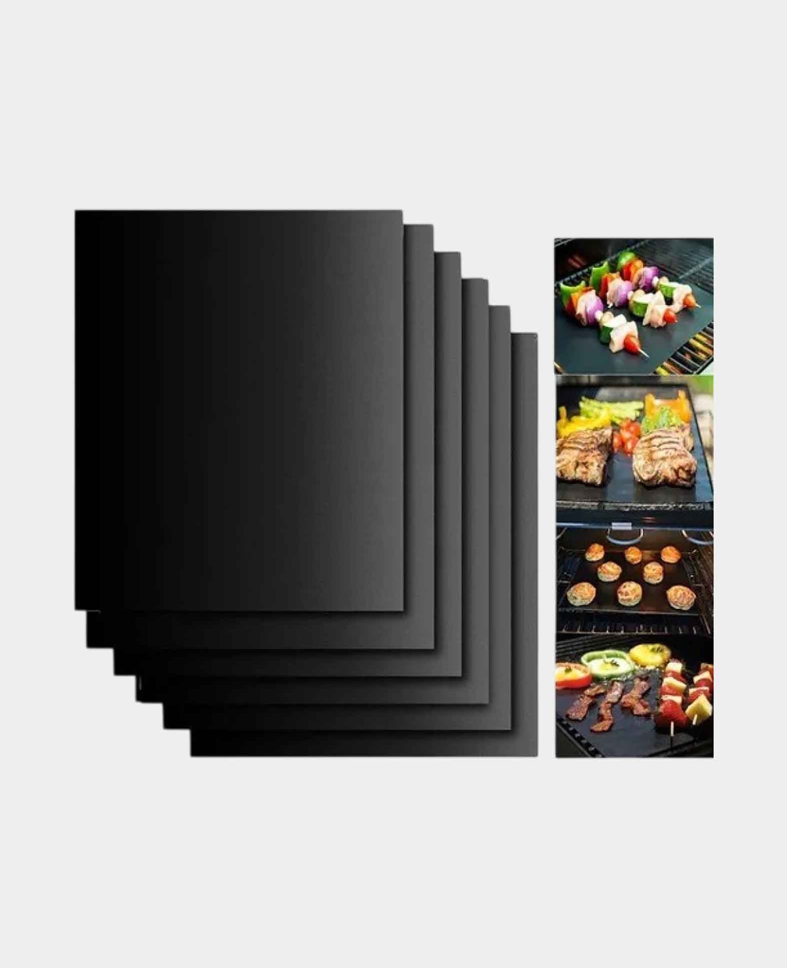 (6er Set) 40x33cm Universal BBQ Grillmatte für Grill und Backofen - Sc