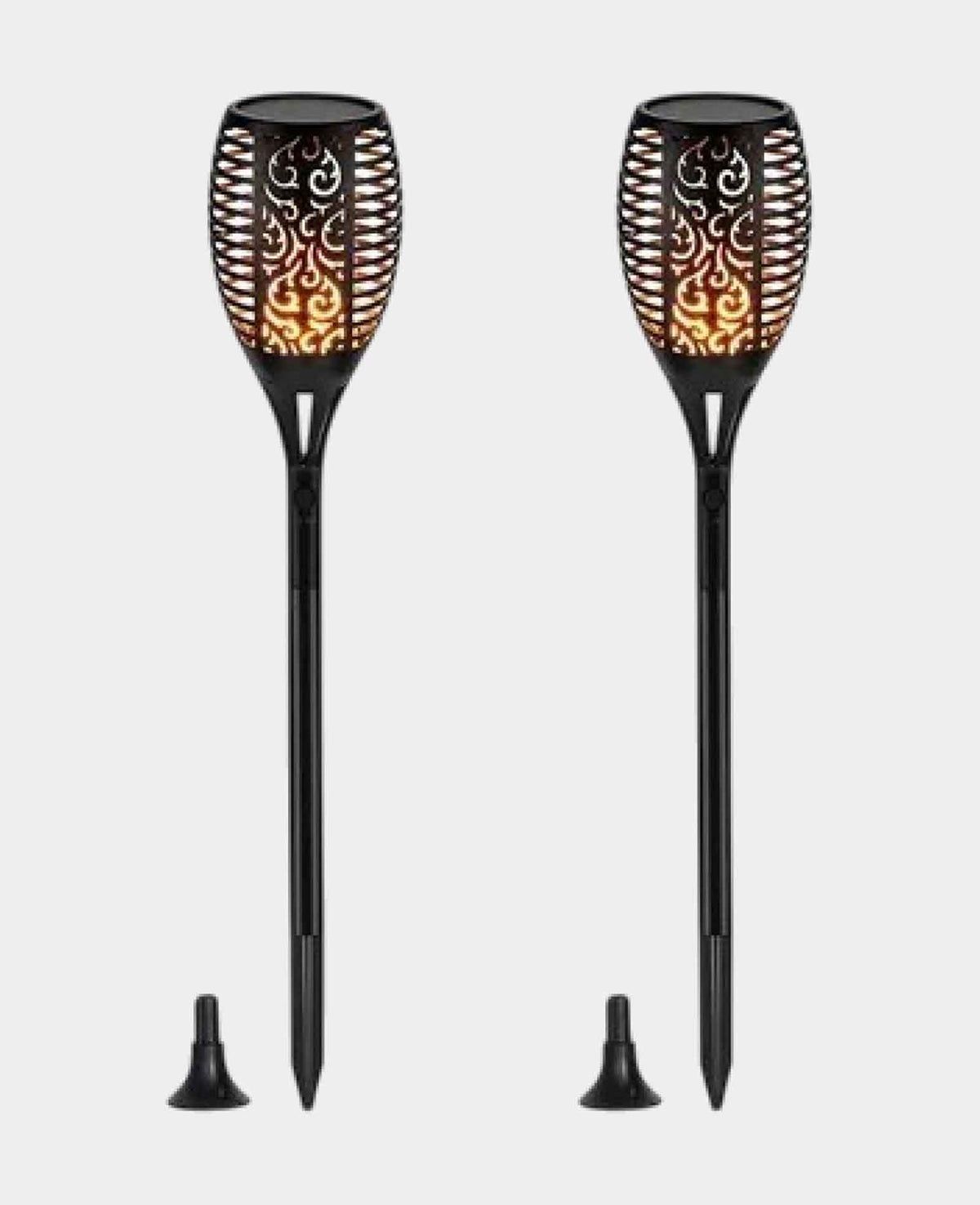 (Lot de 2) Lampes solaires LED vacillantes Torches de jardin extérieures IP65 - Chaud