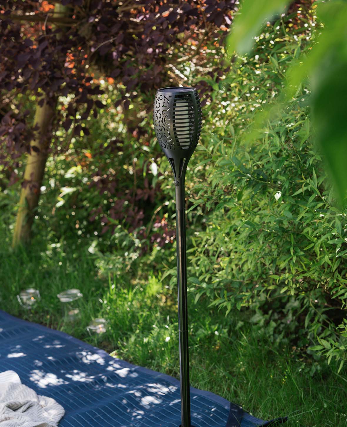 (Lot de 2) Lampes solaires LED vacillantes Torches de jardin extérieures IP65 - Chaud