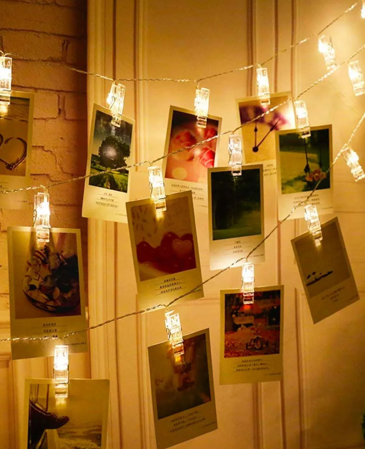LED Lichterkette mit Foto Clips / Klammern (Batteriebetrieben) - Warmweiss, 2.2 m