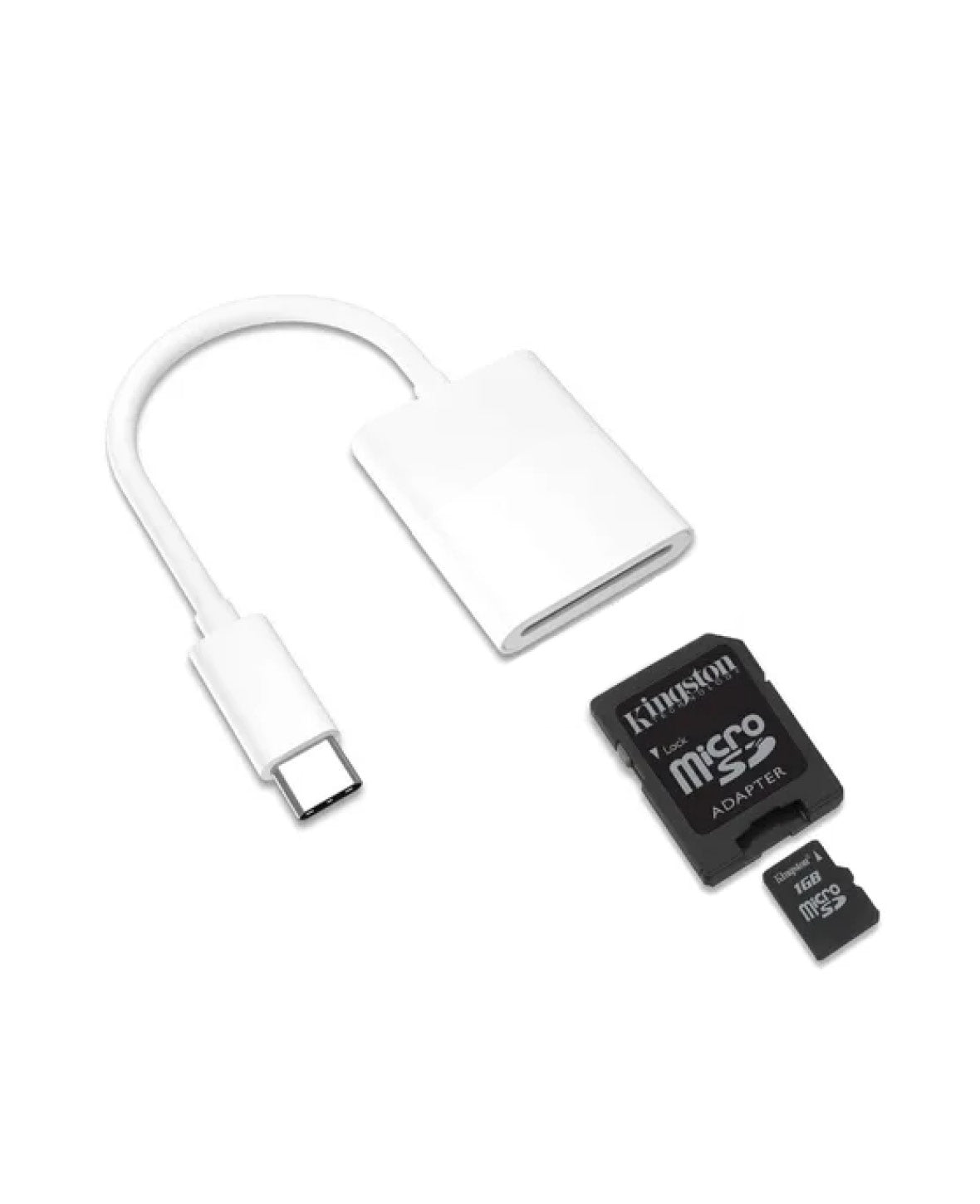 USB C to SD / Micro SD Card Reader OTG Card Reader - White